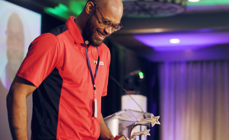 Philly Kickoff Highlight Image of Employee Receiving an Award